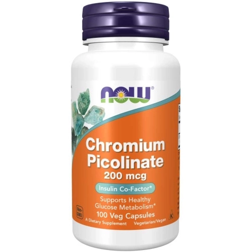 NOW Chromium Picolinate 200 mcg 100 растителни капсули