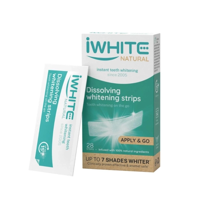iWHITE Natural Whitening Разтварящи се избелващи ленти за зъби