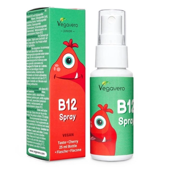 Vegavero B12 Spray Junior - Витамин В12 за деца, Спрей за уста, 25 ml, 120 дози