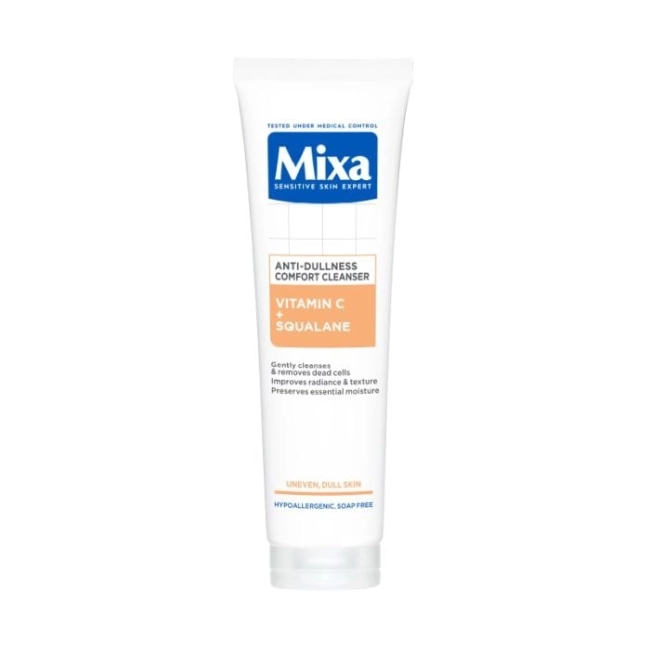 Mixa Vitamin C + Squalane Anti-Dullness Почистващ гел за лице против повяхнала на вид кожа 150 мл