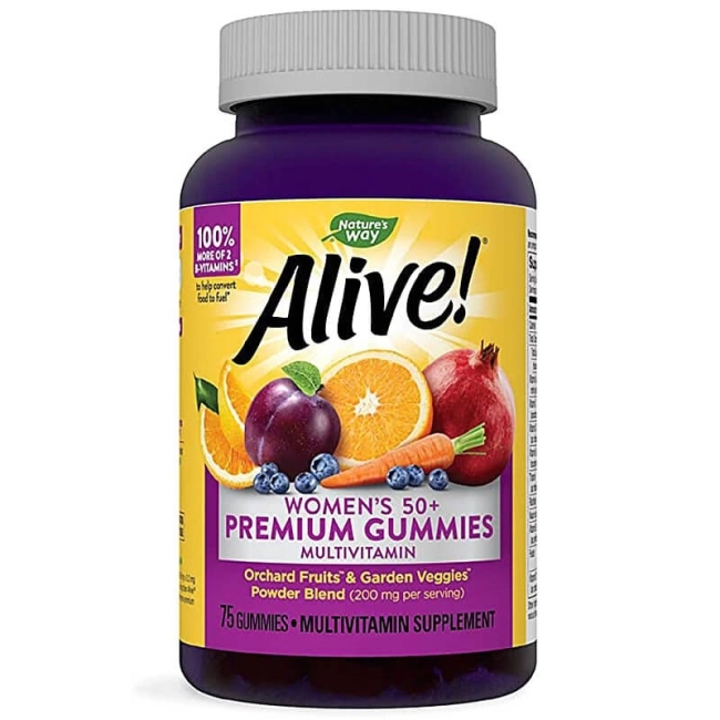 Nature's Way Alive Премиум мултивитамини за жени 50+ Алайв - Alive! Women’s 50+ Premium Gummies Multivitamin, 75 желирани таблетки