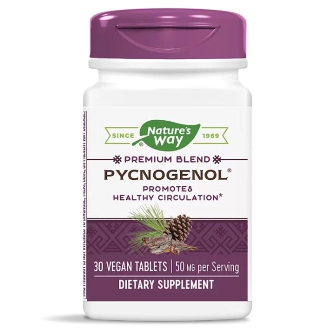 Nature’s Way Премиум формула за добро кръвообращение - Pycnogenol® (Пикногенол), 50 mg, 30 таблетки