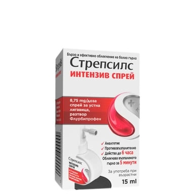 СТРЕПСИЛС ИНТЕНЗИВ спрей 8.75мг/доза 15мл.