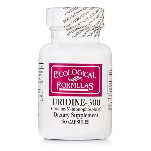 Ecological Formulas Стрес и нервно изтощение - Уридин-300 Уридин-5-Монофосфат, 60 капсули