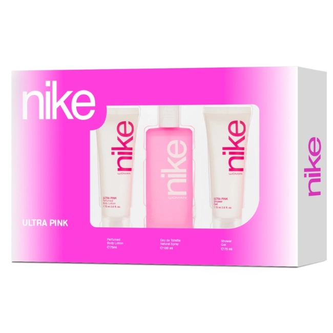 Nike Комплект Ultra Pink - Tоалетна вода, Душ гел и Лосион, 100 + 2 x 75 ml