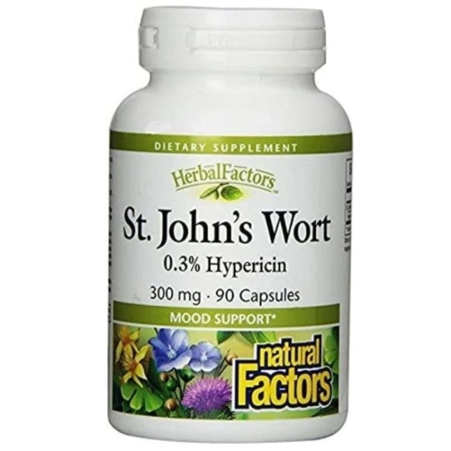 Natural Factors St. John`s Wort/ Жълт кантарион 300 mg х 90 капсули