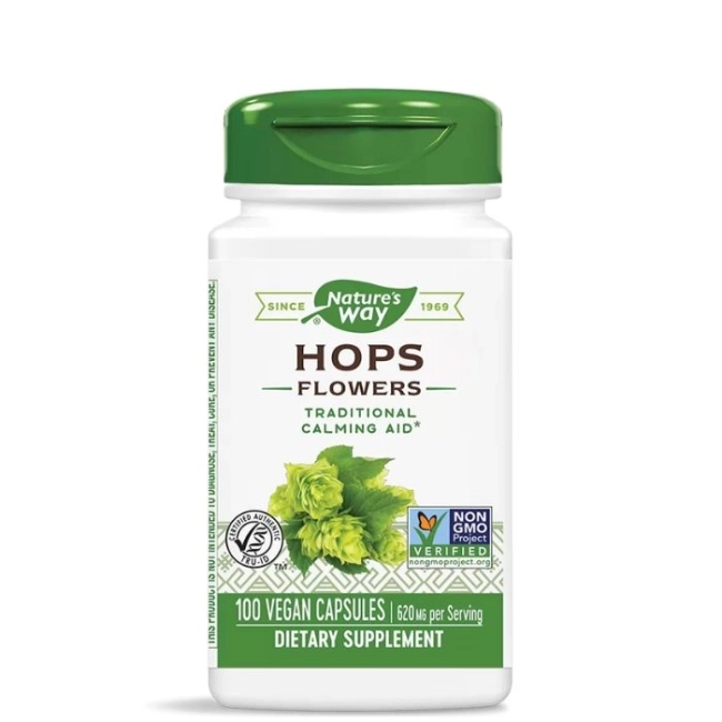Nature’s Way Хмел - релаксираща билка - При нервно напрежение и безпокойство, 310 mg, 100 капсули