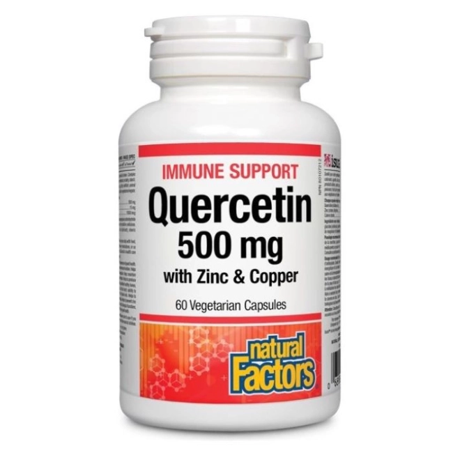 Natural Factors Immune Support Quercetin with Zinc & Copper / Кверцетин с цинк и мед, 60 капсули