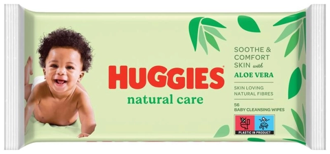 Huggies Natural Care Бебешки мокри кърпички с алое вера 56 броя