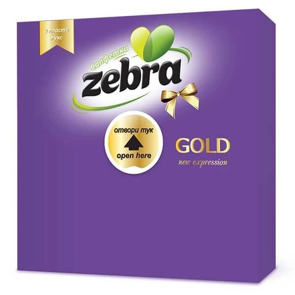 Zebra Салфетки Лукс лилави 33/33 35 бр.