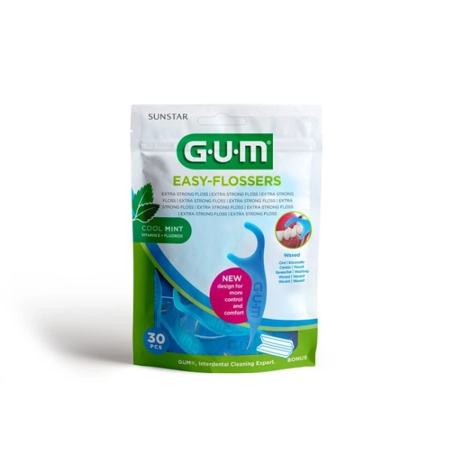 GUM Easy-Flossers Единични почистващи конци за зъби 30 бр