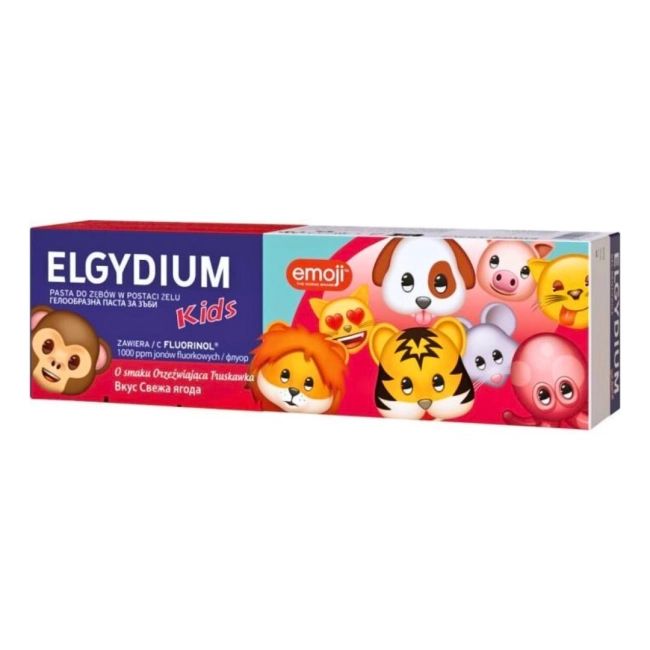 Elgydium Kids Детска гелообразна паста за зъби за защита от кариес емоджи 3-6 год. 50 мл