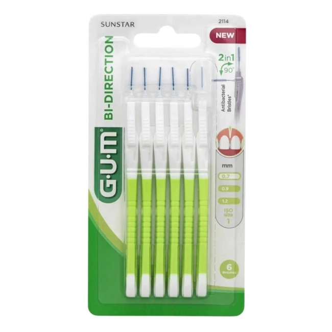 GUM интердентална четка за зъби 0,7 мм х 6бр. BI-DIRECTION