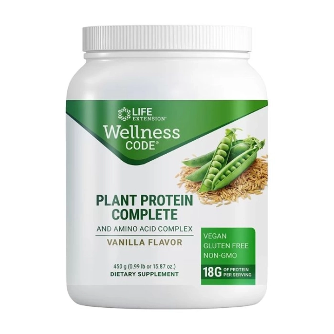 Life Extension Растителен протеин с Аминокиселини Wellness Code, 450 g прах