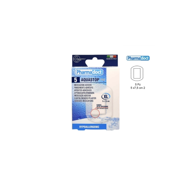Pharmadoct AQUASTOP прозрачни пластири с висока защита 5 бр. 7,5 х 5 см