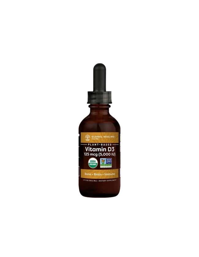 Global Healing Кости и зъби - Витамин D3, 125 µg 5000 IU x 59.2 ml капки