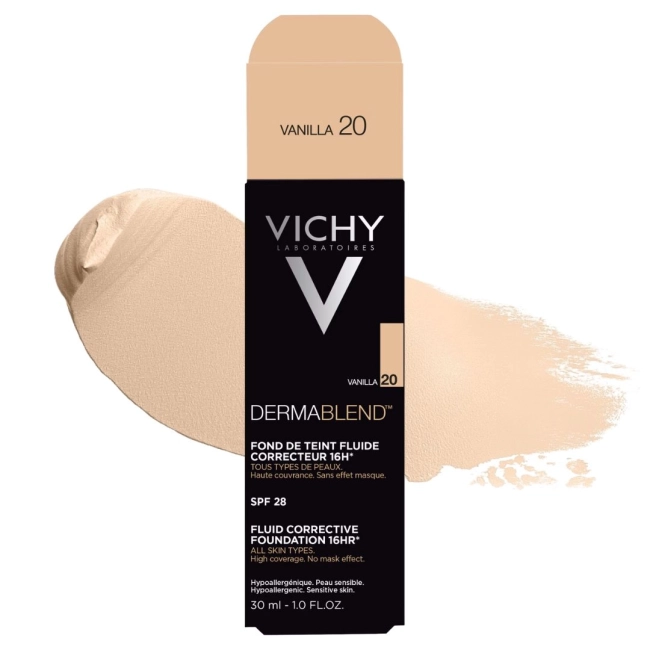 Vichy Dermablend 3D Коригиращ фон дьо тен за мазна кожа, склонна към акне 20 ванилия SPF25 30 мл