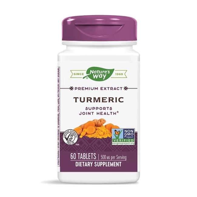 Nature’s Way Куркума премиум екстракт - за здрави стави - Остеоартрит, ревматоиден артрит и подагра, 500 mg, 60 таблетки