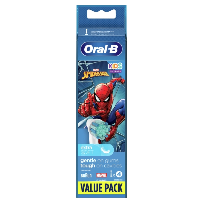 Oral-B MARVEL Spider-Man Extra Soft накрайници за детска електрическа четка за зъби 4 бр