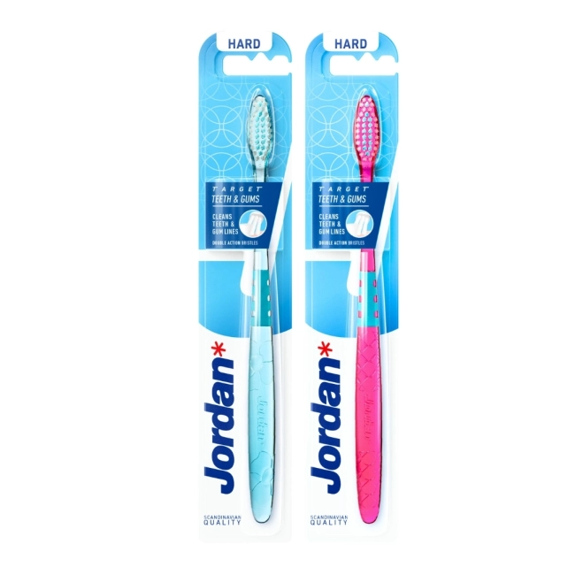 Jordan Target Teeth and Gums HARD Четка за чувствителни венци и зъби 2 броя в опаковка