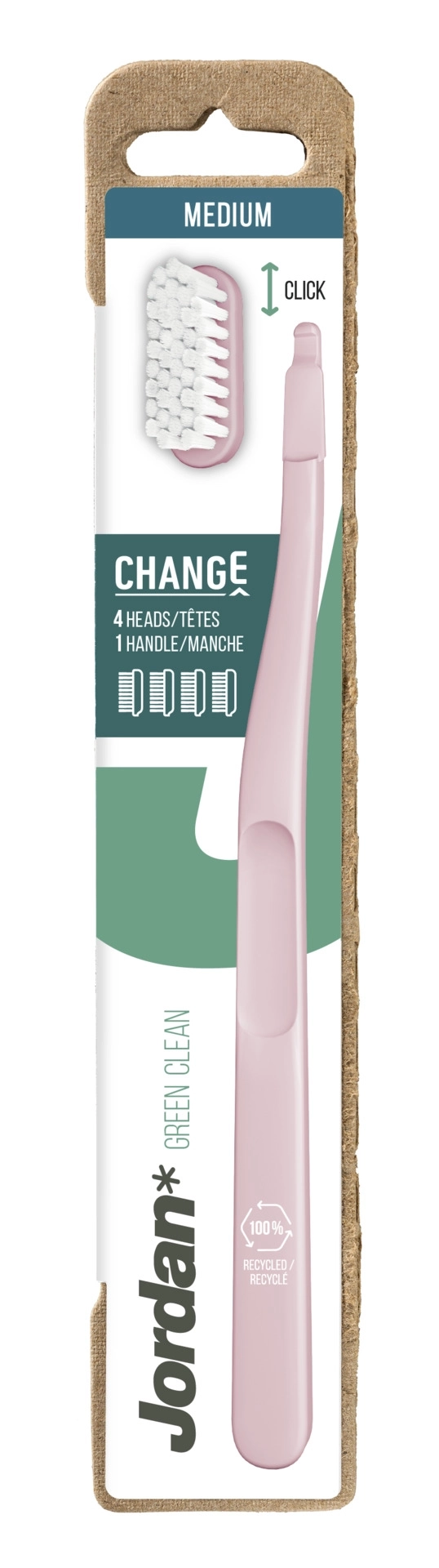 Jordan Green Clean Change четка за зъби с 4 сменяеми глави Medium