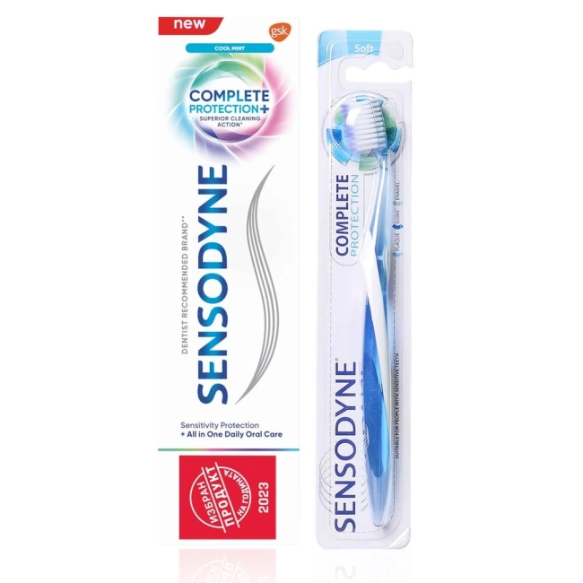 Sensodyne Complete Protection паста за зъби 75 мл + Sensodyne Complete Protection Soft четка за зъби Комплект