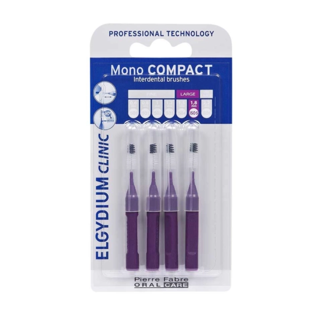 Elgydium Clinic Mono Compact Интердентални четки за зъби, цвят лилав 1,8 mm х4 броя