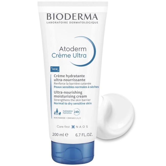 Bioderma Atoderm Ultra Успокояващ хидратиращ крем ултра за лице и тяло без аромат 200 мл