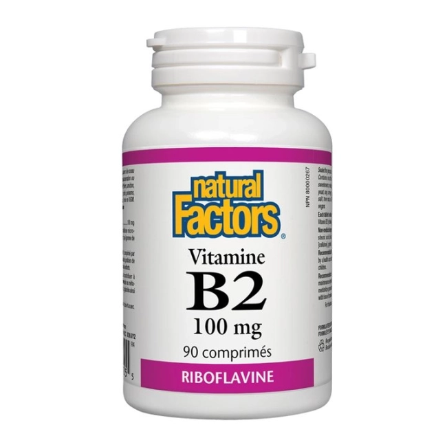 Natural Factors Витамин В2 (рибофлавин) - Vitamin B2 100 mg, 90 таблетки