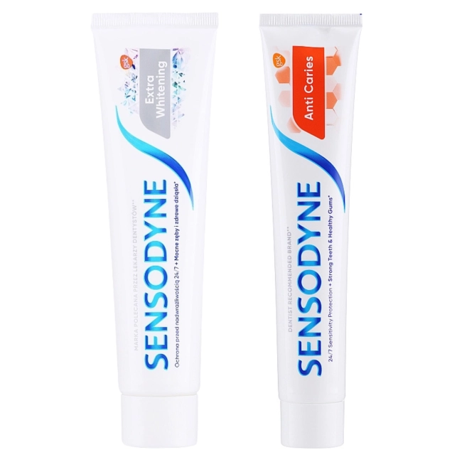 Sensodyne Комплект за силни и здрави зъби Whitening + Anti Caries 2х75 мл