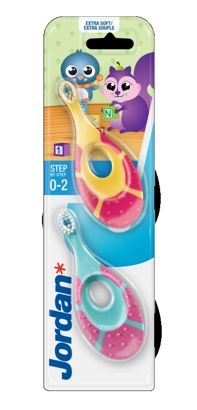 Jordan DUO Step 1 Четка за зъби и гризалка за деца от 0 до 2 години