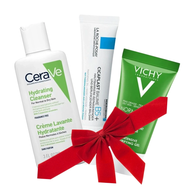 Комплект CeraVe Измиващ гел за лице и тяло 88 мл + La Roche-Posay Cicaplast Baume B5 15 мл + Vichy Normaderm Phytosolution Почистващ гел за лице 15 мл