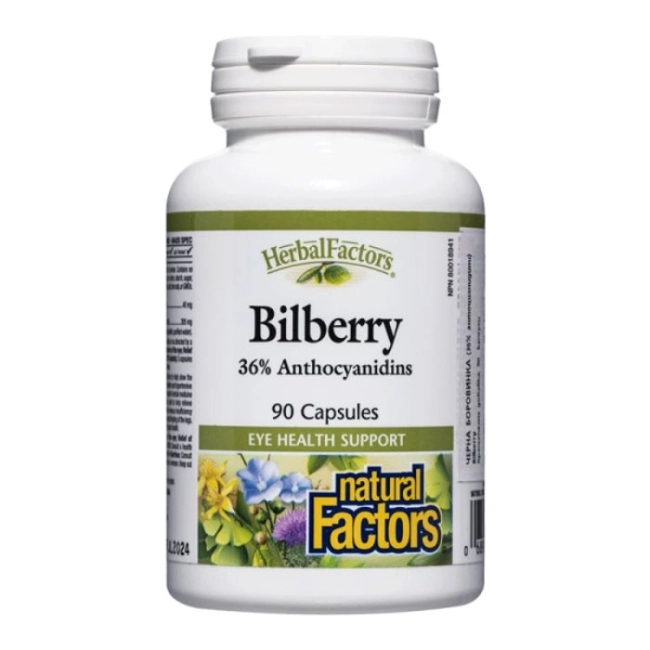 Natural Factors Bilberry / Черна боровинка x 90 капсули