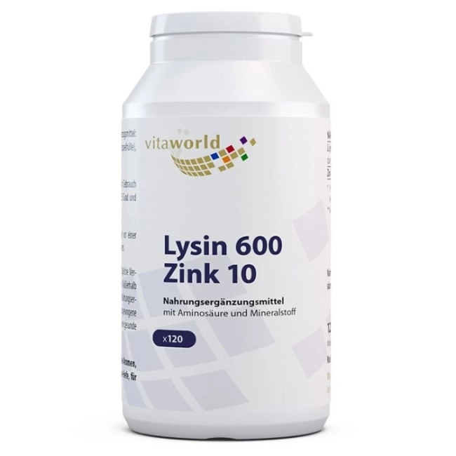 Vita World L-Лизин + Цинк - Повишава имунитета, 120 капсули