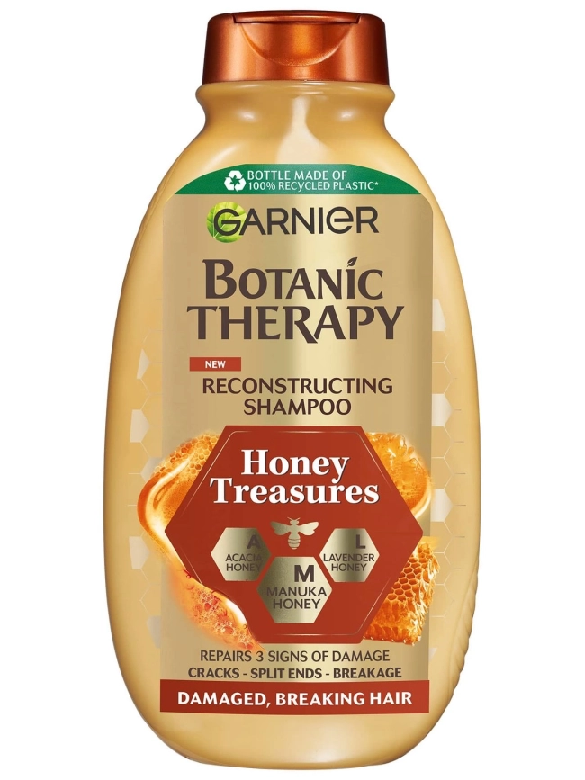 Garnier Botanic Therapy Honey Treasures Възстановяващ шампоан за увредена коса с мед и пчелен восък 250 мл