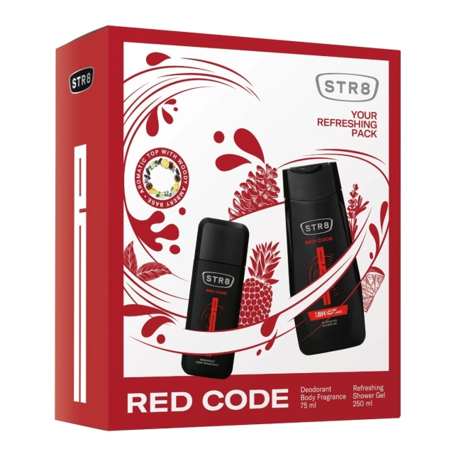 STR8 Red Code Дезодорант спрей за мъже 150 мл + STR8 Red Code Освежаващ душ-гел за мъже 250 мл Комплект