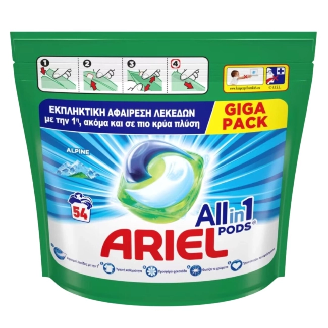 Ariel All in 1 Pods Alpine Капсули за пране 54 бр.