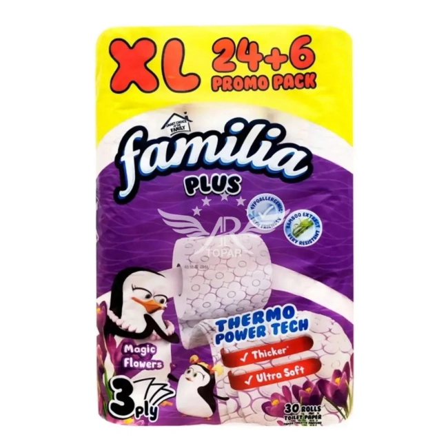 Familia 3-пластова тоалетна хартия Magic Flowers XL 24+6 бр.