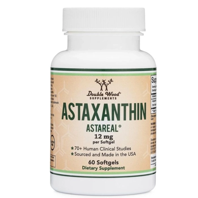 Double Wood Антиоксидант - Астаксантин (Astaxanthin Astareal), 12 mg х 60 софтгел капсули