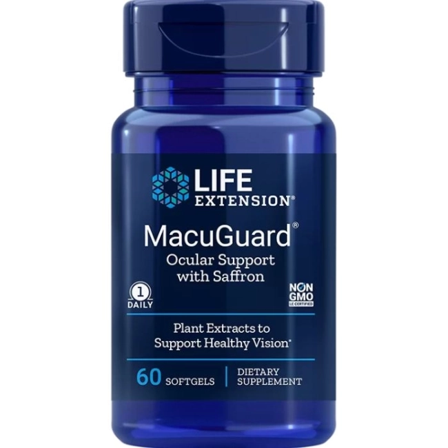 Life Extension MacuGuard® Ocular Support with Saffron/ В подкрепа на зрението х 60 софтгел капсули