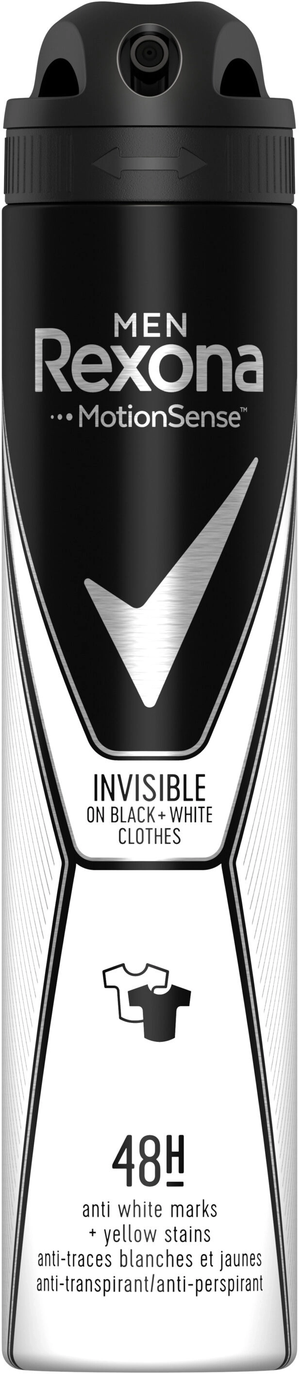 Rexona Men Invisible on Black + White Clothes Дезодорант против изпотяване за мъже 200 мл