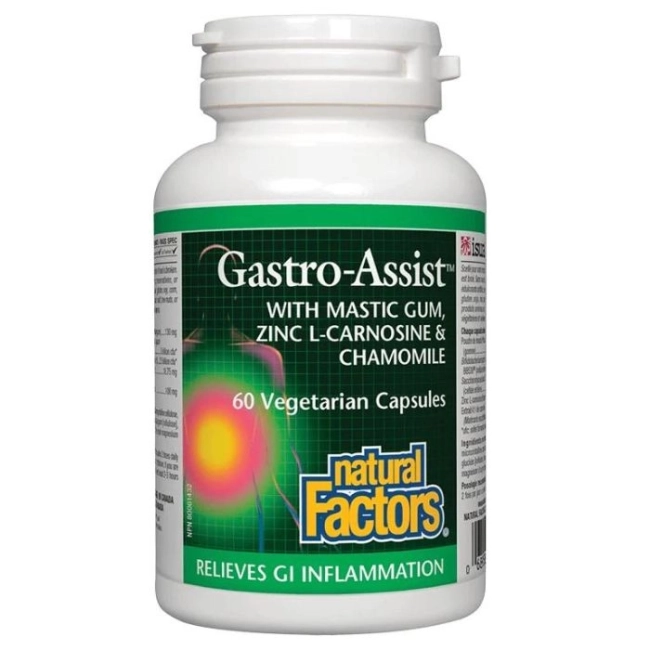 Natural Factors Gastro Assist™/ Мастикс, Цинков Л-карнозин и Лайка x 60 капсули