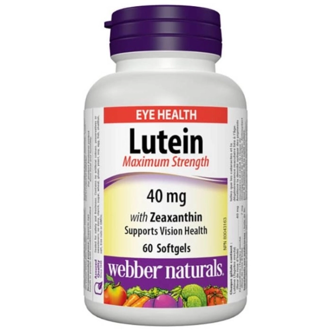 Webber Naturals Lutein with Zeaxanthin Extra Strength – Лутеин и зеаксантин – В подкрепа на зрението, 60 софтгел капсули