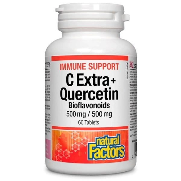 Natural Factors Immune Support C Extra + Quercetin Bioflavonoids / Имунна подкрепа с витамин С и кверцетин, 60 таблетки