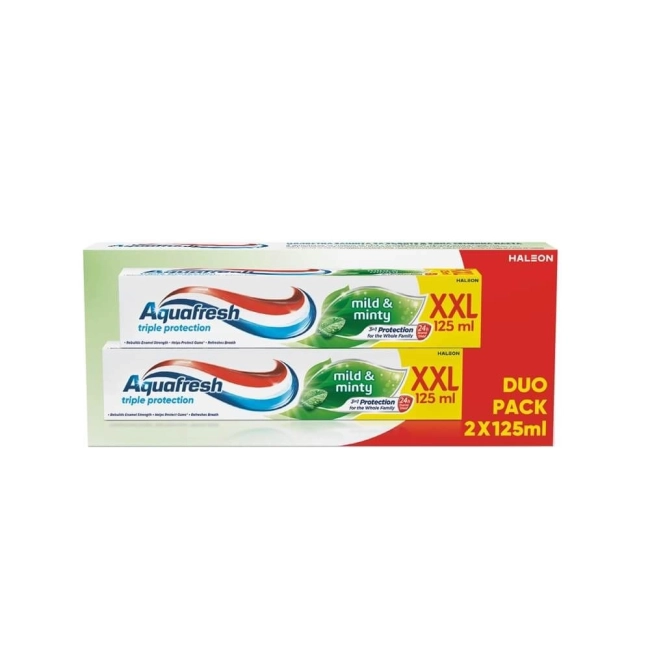 Aquafresh Triple Protection Mild & Minty DUO Паста за зъби 125 мл x 2 бр