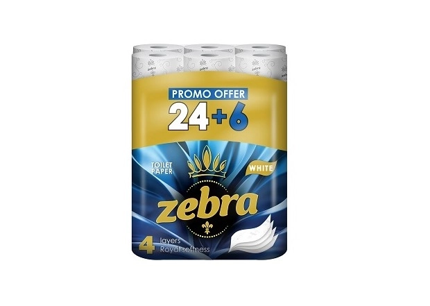 ZEBRA White Тоалетна хартия 4 пласта 24+6 бр.