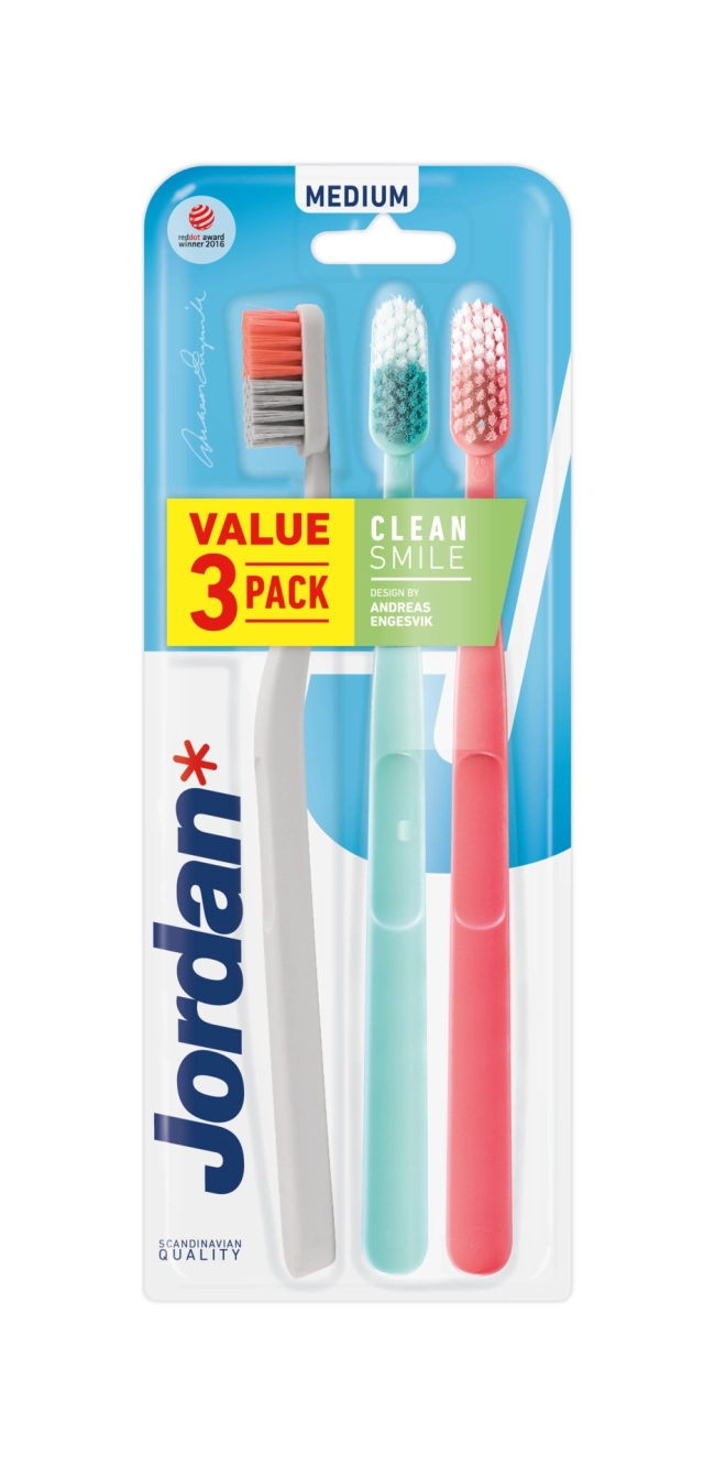 Jordan CLEAN SMILE 3 pack Medium четка за зъби