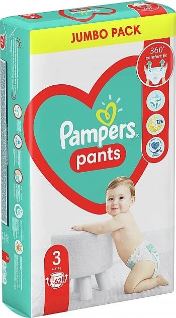 Pampers Pants Пелени-гащички Размер 3 Jumbo Pack 62 броя