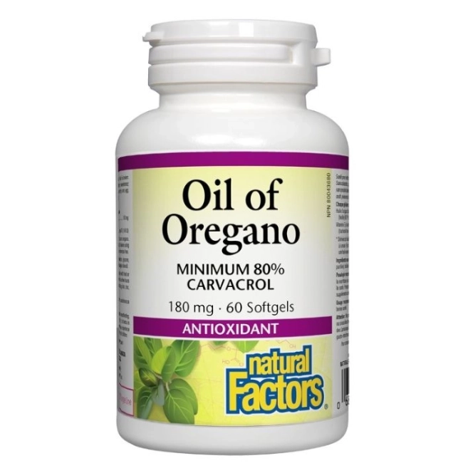 Natural Factors Oil of Oregano Organic/ Риган (масло) 180 mg x 60 софтгел капсули