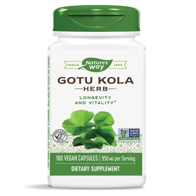 Nature’s Way За кръвообращението, венозната система и мозъка - Готу кола, 475 mg, 180 капсули